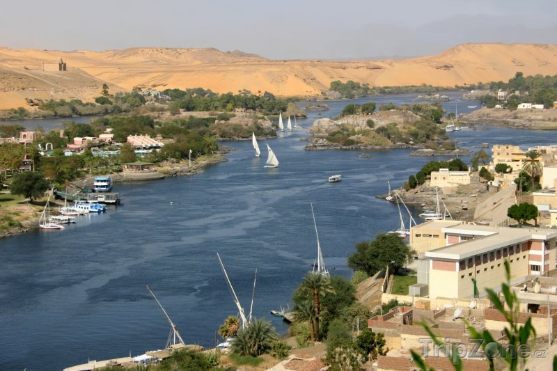 Fotka, Foto Asuán, pohled na Nil (Egypt)