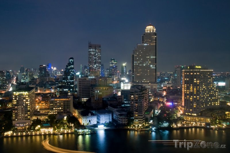Fotka, Foto Bangkok, noční pohled na město (Thajsko)