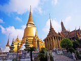 Bangkok, stúpa Phra Sri Ratana Chedi, součást Phra Borom Maha Ratcha Wang (Grand Palace)