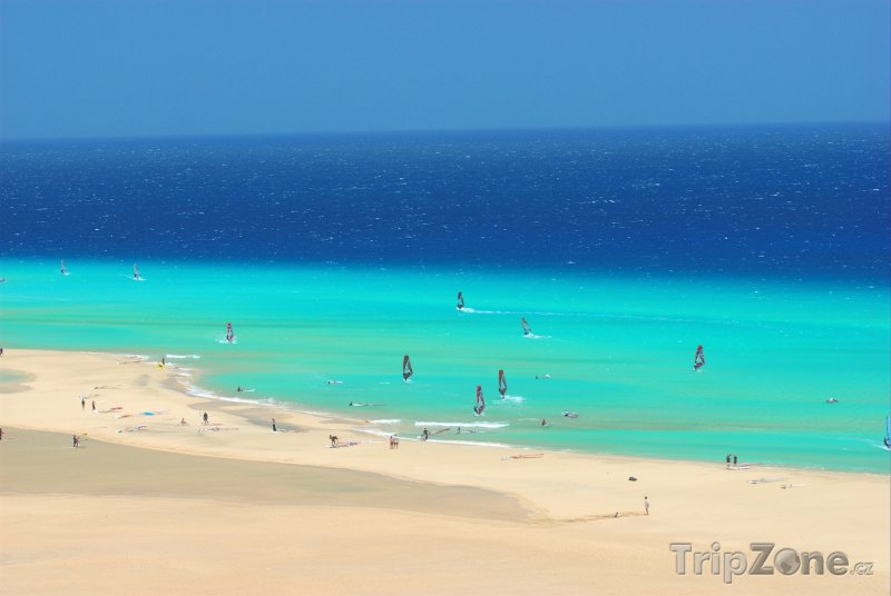 Fotka, Foto Fuerteventura, surfaři u pobřeží (Kanárské ostrovy, Španělsko)