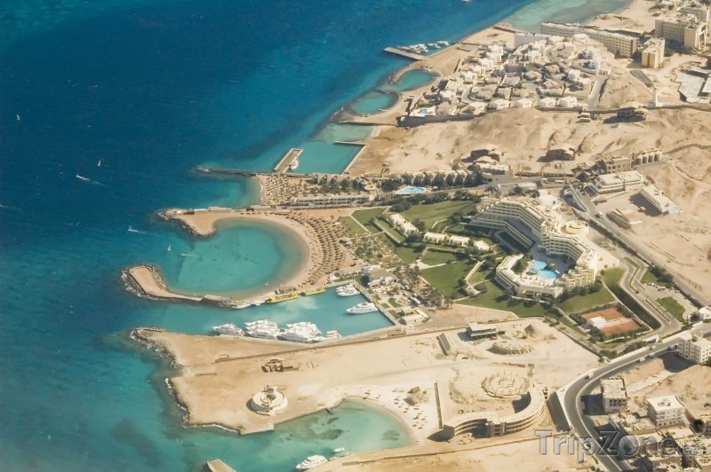Fotka, Foto Hurghada z výšky (Východní pobřeží, Egypt)