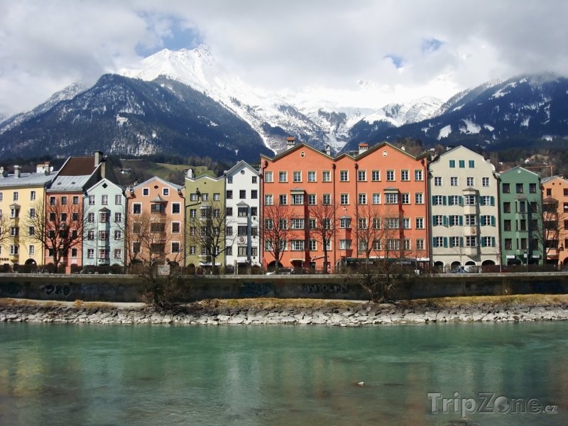 Fotka, Foto Innsbruck, domy na nábřeží (Rakousko)