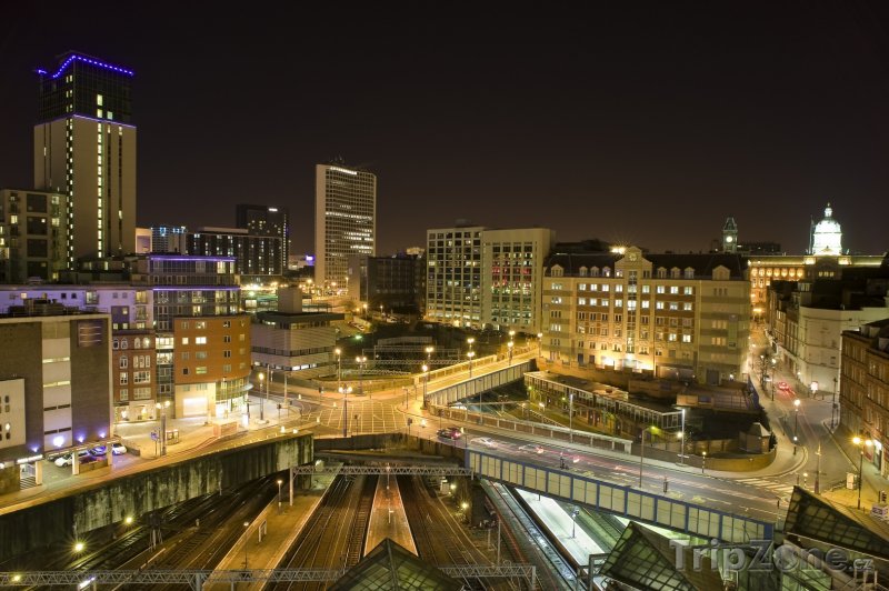 Fotka, Foto Město v noci (Birmingham, Velká Británie)