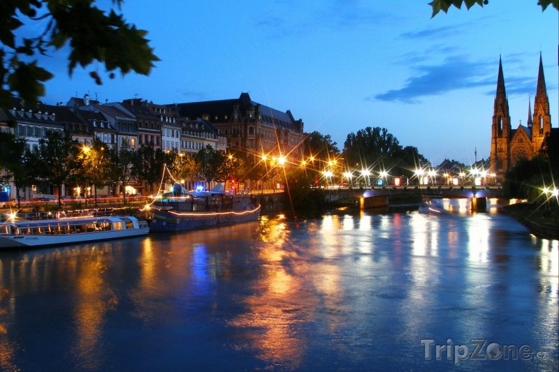 Fotka, Foto Noční Štrasburk (Štrasburk, Francie)
