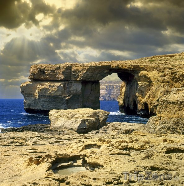 Fotka, Foto Ostrov Gozo, skalní útvar Azurové okno (Malta)