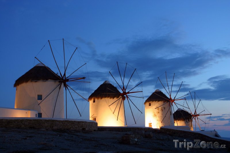 Fotka, Foto Ostrov Mykonos, větrné mlýny (Řecko)