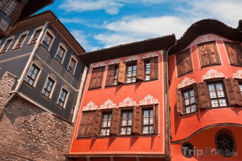 Fotka, Foto Plovdiv, tradiční domy ve starém městě (Bulharsko)