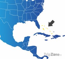 Poloha Baham na mapě Severní Ameriky
