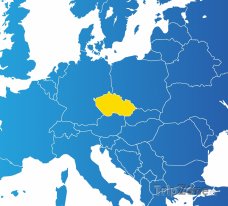 Poloha České republiky na mapě Evropy