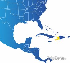 Poloha Haiti na mapě Severní Ameriky