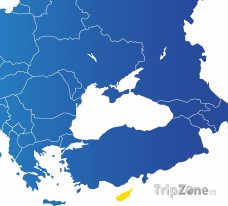 Poloha Kypru na mapě Evropy