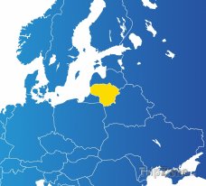 Poloha Litvy na mapě Evropy