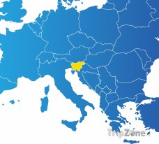 Poloha Slovinska na mapě Evropy