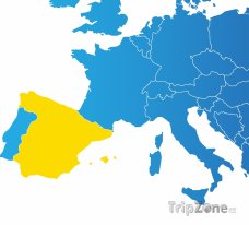 Poloha Španělska na mapě Evropy