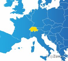 Poloha Švýcarska na mapě Evropy