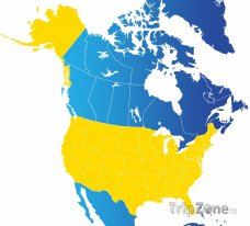 Poloha USA na mapě Severní Ameriky