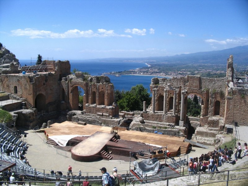 Fotka, Foto Taormina, antické divadlo (Sicílie, Itálie)