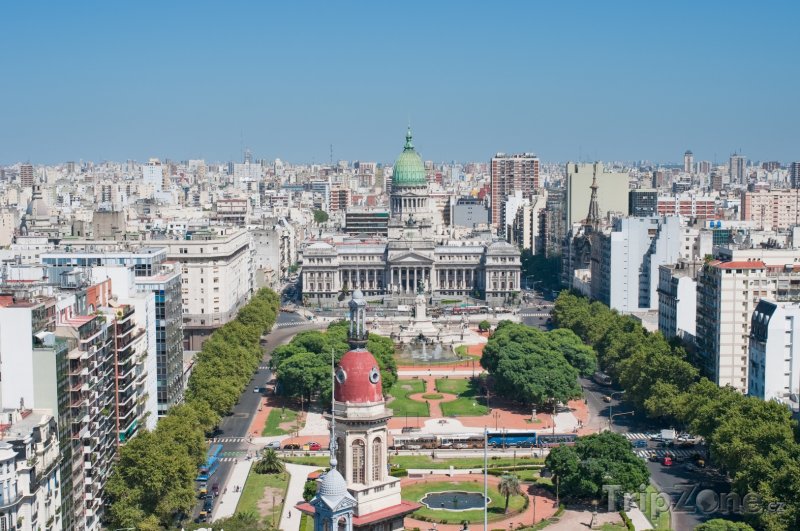 Fotka, Foto Buenos Aires, panoráma města, veprostřed budova Národního kongre (Argentina)