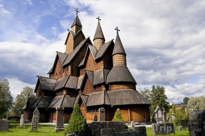 Fotka, Foto Dřevěný kostel Heddal (Norsko)