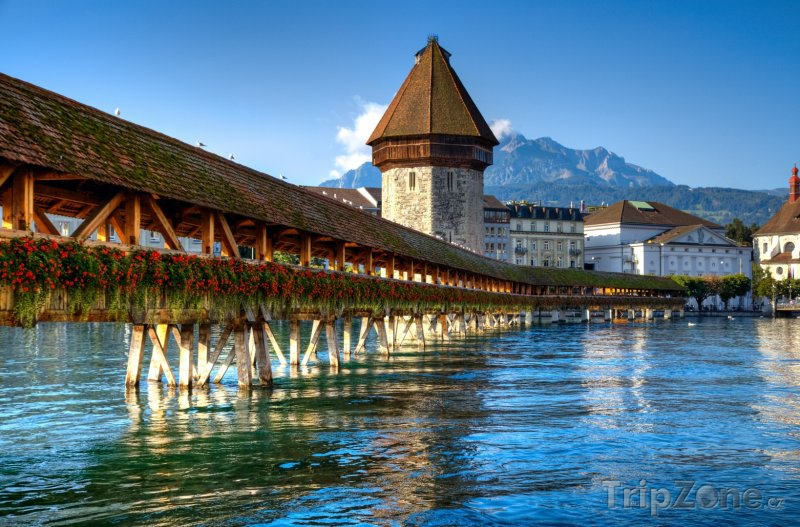 Fotka, Foto Dřevěný most v Lucernu (Švýcarsko)