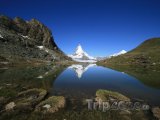 Hora Matterhorn a jezero Riffelsee