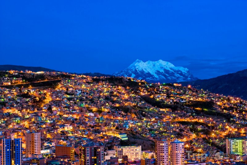 Fotka, Foto La Paz, město v noci (Bolívie)