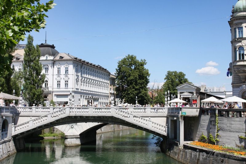Fotka, Foto Most Tromostovje v Lublani (Lublaň, Slovinsko)
