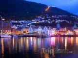 Noční panorama v Bergenu