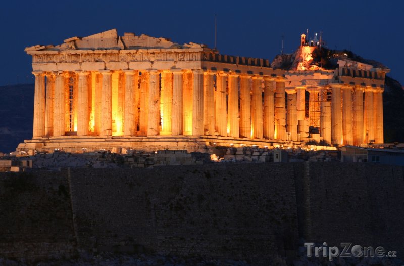 Fotka, Foto Parthenón v noci (Athény, Řecko)