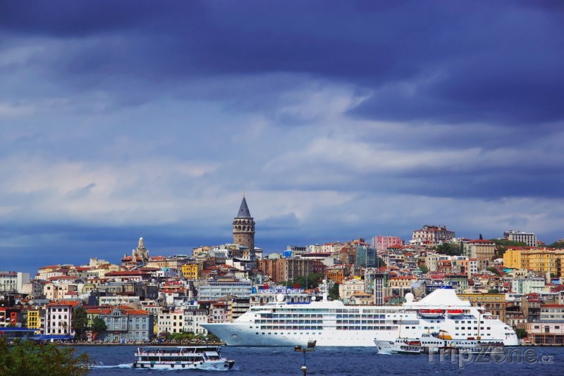 Fotka, Foto Pohled na istanbulskou čtvrť Bosphorus (Turecko)