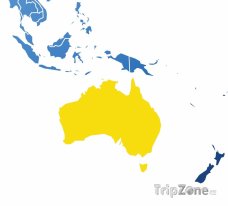 Poloha Austrálie na mapě
