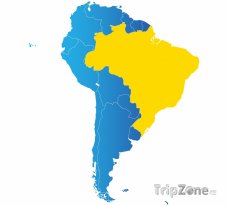 Poloha Brazílie na mapě Jižní Ameriky