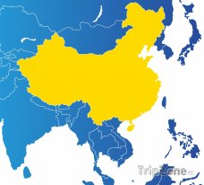 Poloha Číny na mapě Asie