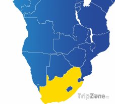 Poloha Jihoafrické republiky na mapě Afriky
