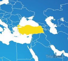 Poloha Turecka na mapě