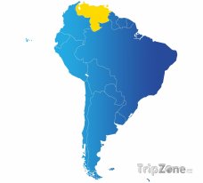Poloha Venezuely na mapě Jižní Ameriky
