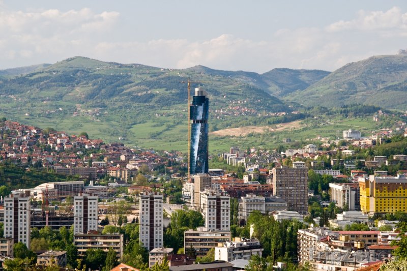 Fotka, Foto Sarajevo, mrakodrap Avaz Twist Tower (Sarajevo, Bosna a Hercegovina)