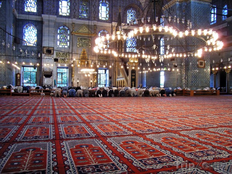 Fotka, Foto Vnitřek Modré mešity v Istanbulu (Turecko)