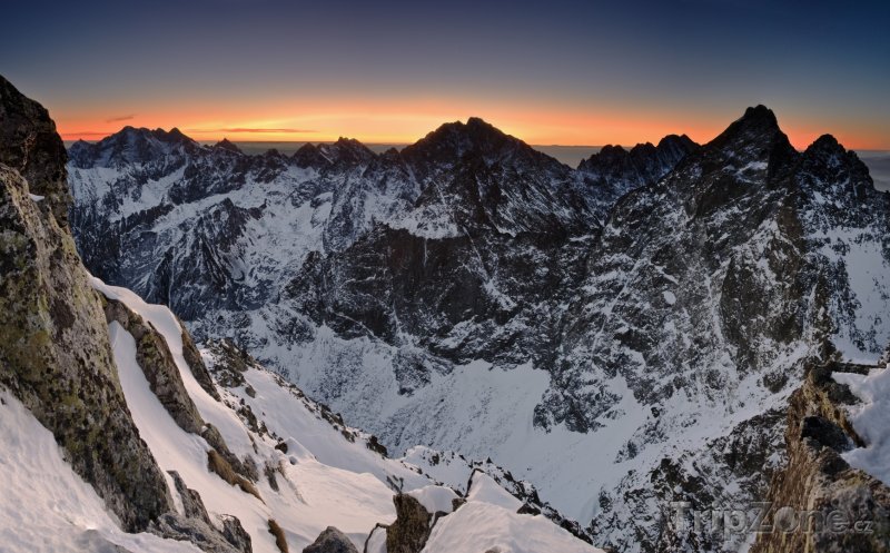 Fotka, Foto Západ slunce nad Tatrami (Slovensko)