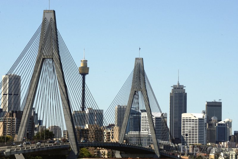 Fotka, Foto Anzac Bridge v Sydney (Sydney, Austrálie)