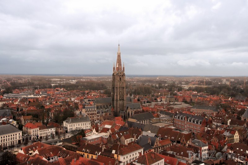 Fotka, Foto Bruggy, panoráma města, kostel Panny Marie (Belgie)