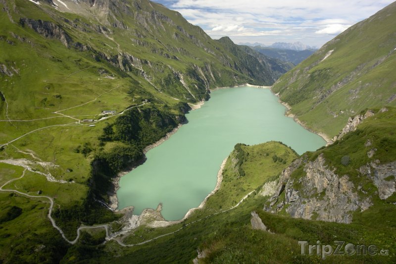 Fotka, Foto Kaprun, přehrada hydroelektrárny Mooserboden (Rakouské Alpy, Rakousko)