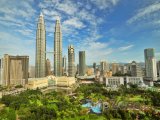 Mrakodrapy Petronas Twin Towers v hlavním městě Kuala Lumpur