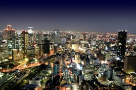 Pohled na noční Tokio