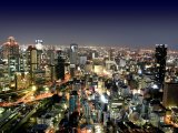 Pohled na noční Tokio