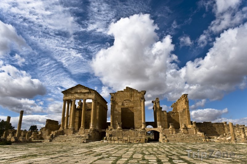 Fotka, Foto Sbeitla, ruiny chrámu (Tunisko)