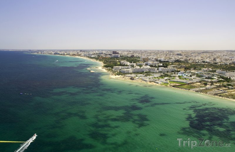 Fotka, Foto Sousse, pobřeží města z ptačí perspektivy (Tunisko)