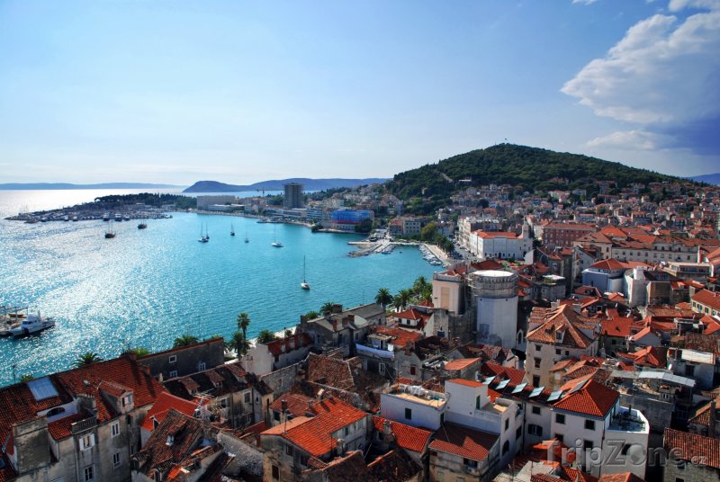 Fotka, Foto Split, přístav z ptačí perspektivy (Chorvatsko)
