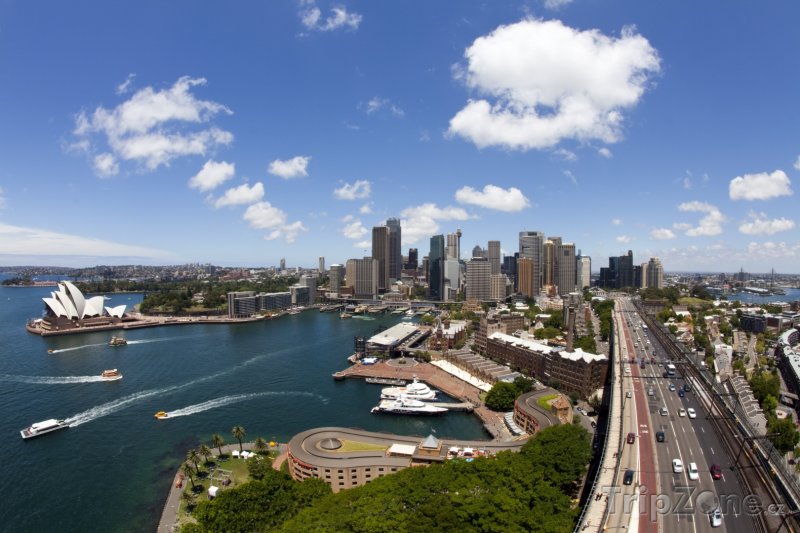 Fotka, Foto Sydneyský přístav z ptačí perspektivy (Sydney, Austrálie)