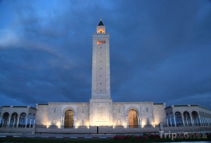 Fotka, Foto Tunis, mešita v noci (Tunisko)